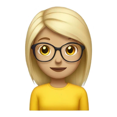 BLOND-straight-haired-girl-glasses-YELLOW-shirt sticker