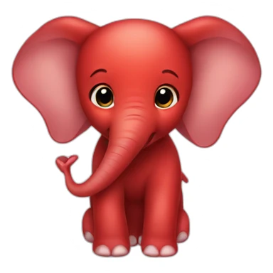 Red baby elephant sticker