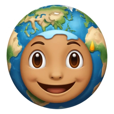 Planet earth emoji face on the office  sticker