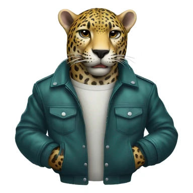 jaguar wearing a jacket sticker