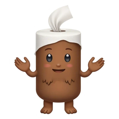 poo holding hands with toilet paper sticker