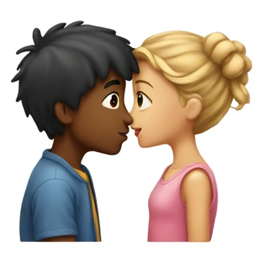 Girl kissing boy sticker