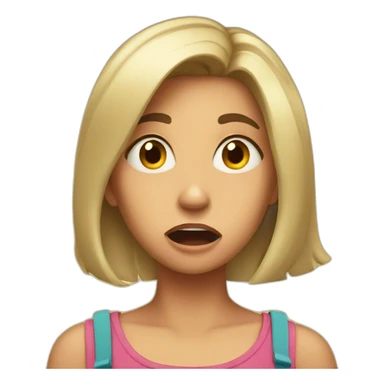 girl in shock sticker