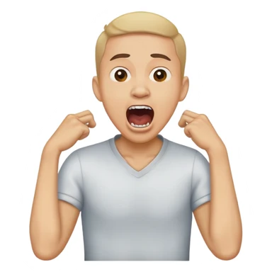 Guy holding his neck screaming  sticker