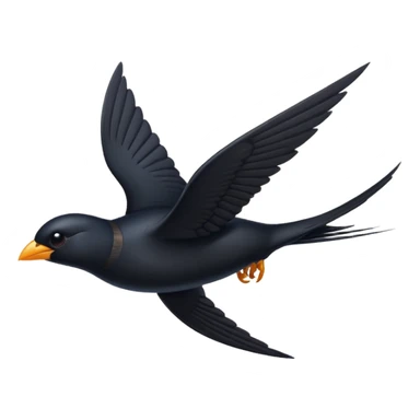 Black swallow flying sticker
