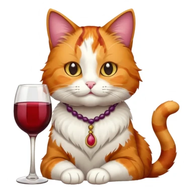 cat with wine sticker