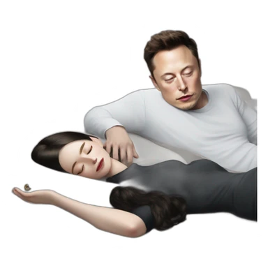 Elon musk laying on grimes helpfully sticker