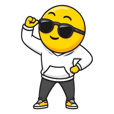 A emoji that is dabbing with sunglasses ￼ sticker