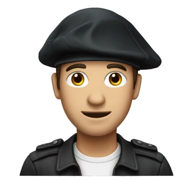 French Man with a French black béret sticker