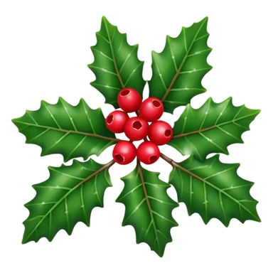 Individual small Christmas holly sticker