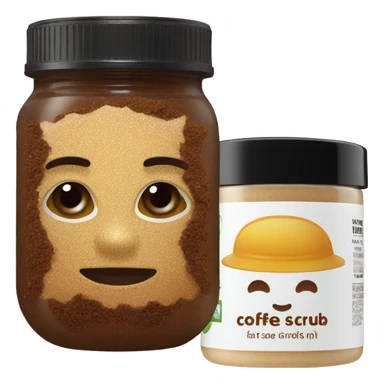 coffee grounds and honey face scrub in a jar sticker