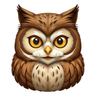 A owl with a cat head sticker