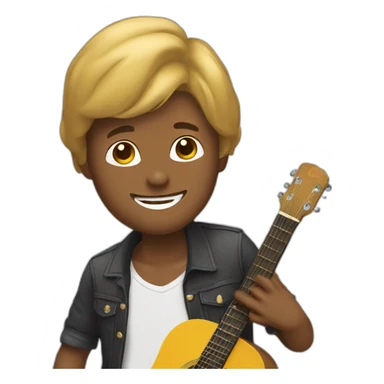 handsome guy with a bob plays the guitar sticker