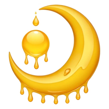 Melting waning crescent in yellow colour look more real sticker