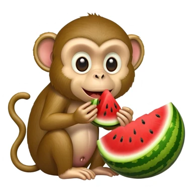 Monkey Eating Watermelon  sticker