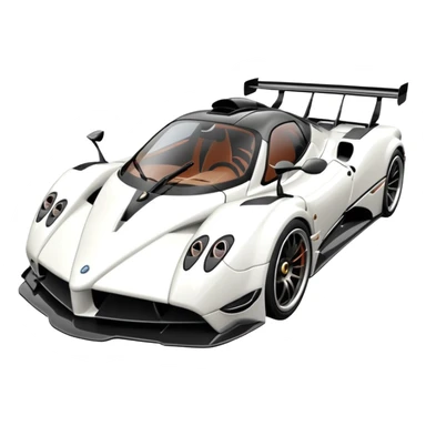 Pagani Zonda Cinque white detailed three-quarter view car sticker