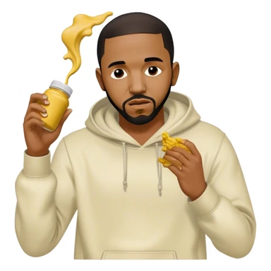 Kendrick Lamar, throwing mustard on Drake sticker