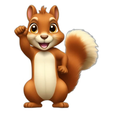 the squirrel shows ok with its paw the thumb is raised up sticker