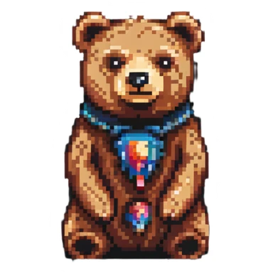 small wooden bear totem sticker