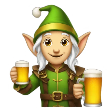 elf with beer sticker