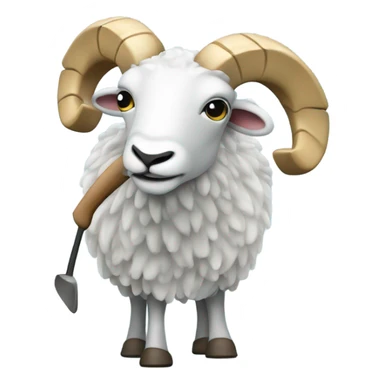 Ram playing golf sticker