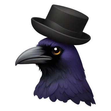 Raven wearing a hat sticker