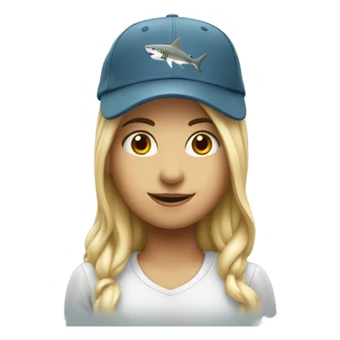 female shark with new york cap sticker