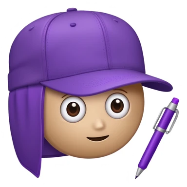 A plastic brown ball cap and the long rectangle purple. (With a pen) And looks like a BFDI style sticker