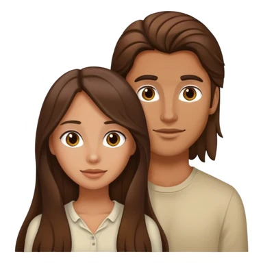 brunette long haired girl and her brunette boyfreind sticker