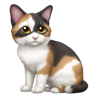 tricolor lop-eared cat sticker