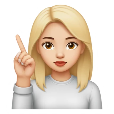 girl sticking up middle finder  sticker