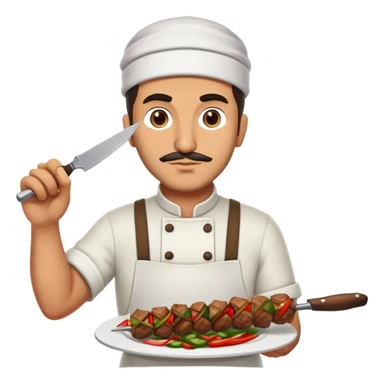 turkish man cutting kebab sticker