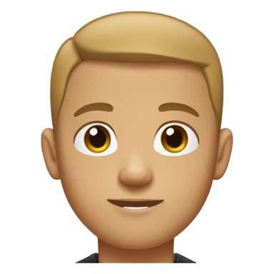 boy with very light brown skin, buzz cut, no facial hair, wearing a smart black quarter zip jumper with white t shirt underneath. sticker