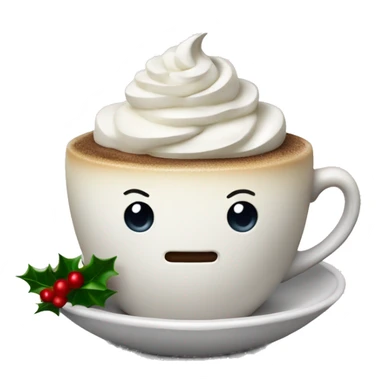 Coffee with whipped cream christmas sticker