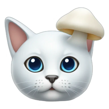 Blue cat with a white mushroom on the head sticker