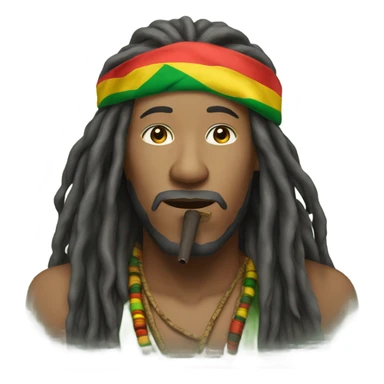 Rasta Asian man smoking cigar  sticker