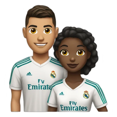 Ronaldo with real madrid shirt with a black girl sticker
