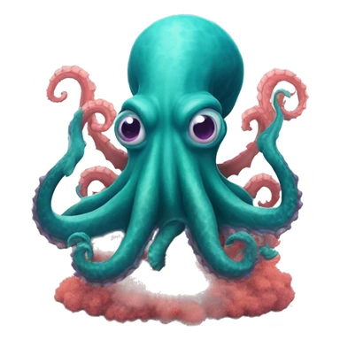 Kraken with head dragon like coral reefs sticker