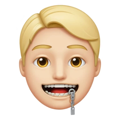 zipper mouth sticker