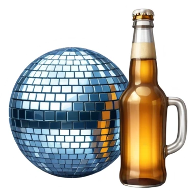 bola de discoteca bebiendo cerveza sticker