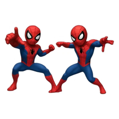 3 different Spiderman pointing each other sticker