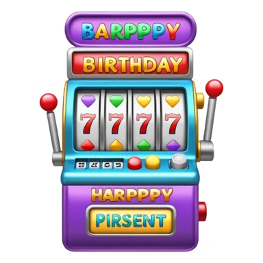 slot machine The sign says "birthday present." sticker