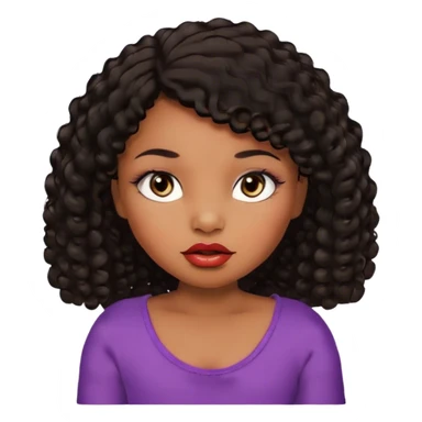 Glamourous, brown skin tone, very beautiful baby, with big plump lips, long long lashes, black curly smooth short hair, brown eyes sticker