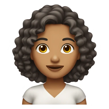 mexican girl with medium wavy curly hair  sticker