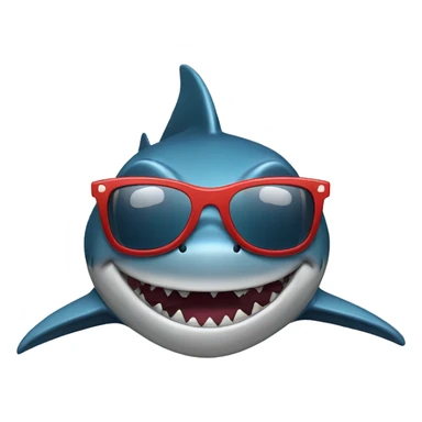 Shark with glasses sticker