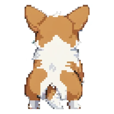 corgi showing his booty and farting sticker