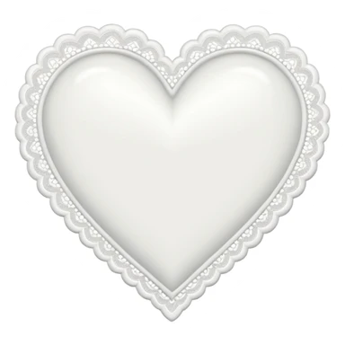 White heart with a lace white border sticker