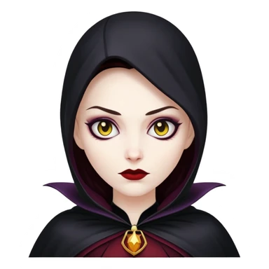 female villain with dark cape sticker