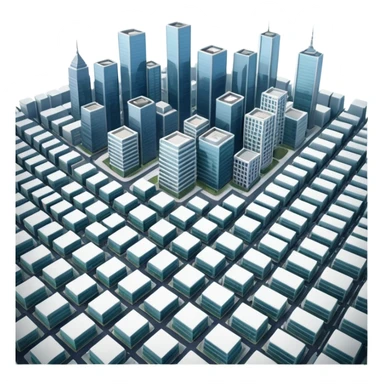 a top view of the city with many buildings as same   sticker