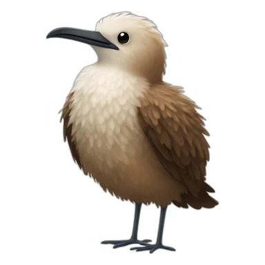 fluffy brown sea bird with white flecks and long legs and long beak sticker